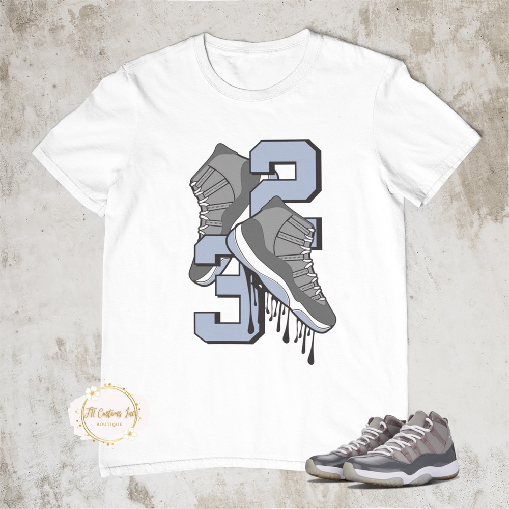 Drip in cool grey mens tshirt